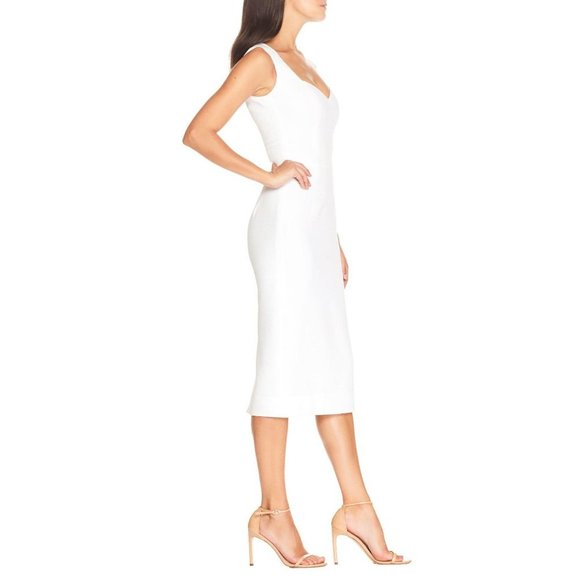 DRESS THE POPULATION Elle Sheath Dress Off White Medium NEW - Picture 3 of 10